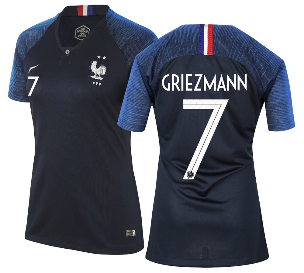 MAILLOT FRANCE DOMICILE FEMME GRIEZMANN 2018-2019