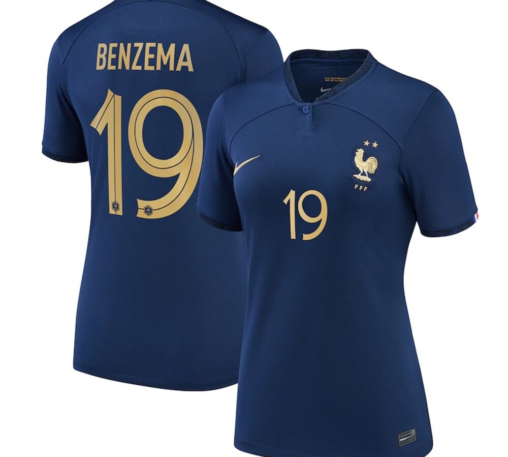 MAILLOT FRANCE FEMME DOMICILE BENZEMA 2022-2023